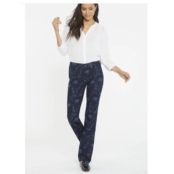 NEW NYDJ | Marilyn Straight Jeans in Bishop Floral - Picture 10 of 12